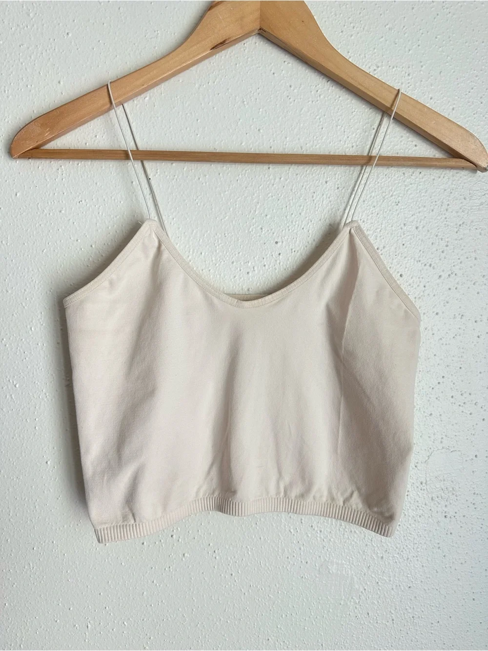 Free People Cream Spaghetti Strap Crop Cami